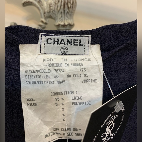 Vintage Chanel Navy Blue Pleated Skirt 40 - Picture 5 of 5